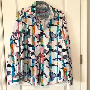 Robert Graham Mens shirt, size large,  multi-colored